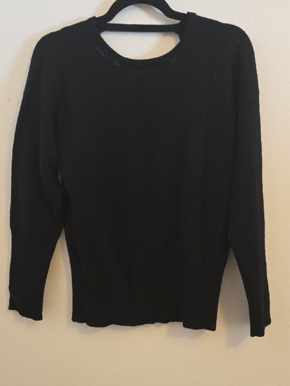 Peserico Black V-Neck Sweater with Back Strap Detail